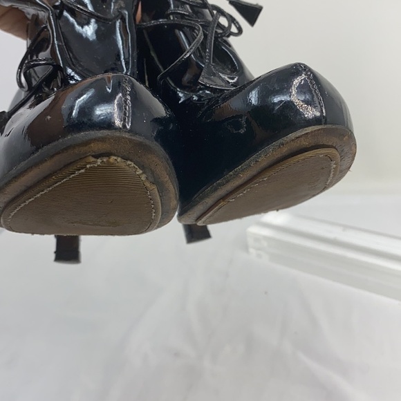 Moschino Sz 36.5 Black Patent Leather Heel Oxfords - Picture 15 of 15